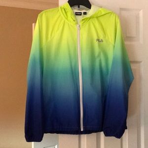 Fila Fluorescent Yellow to blue windbreaker